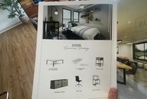 Bedroom Furniture: Full-size risen bedframe, memory foam mattress, double-decker desk, office chair, 4-drawer stackable dresser, night stand.